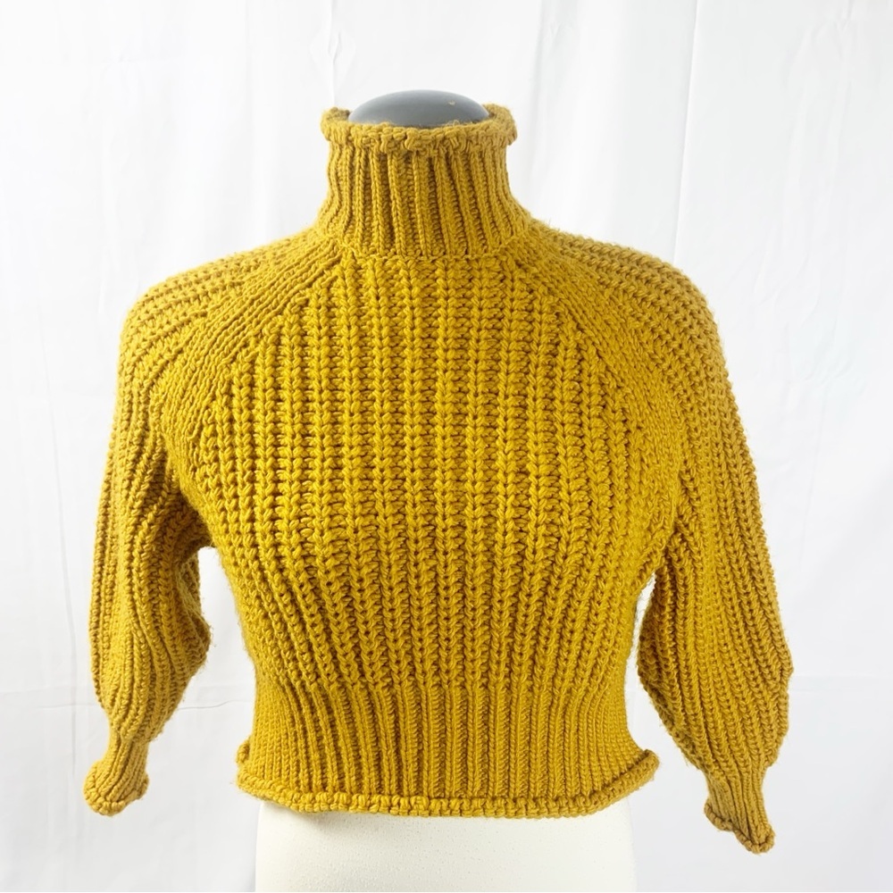 ⭐️ Lavon Mustard Yellow Chunky Knit Turtleneck Sweater | XS | NWOT ⭐️